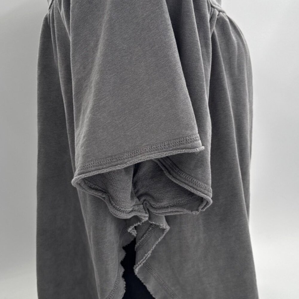 Free People Poncho Sweatshirt Off the ShoulderTop Womens Small Boho Distressed - Picture 2 of 11